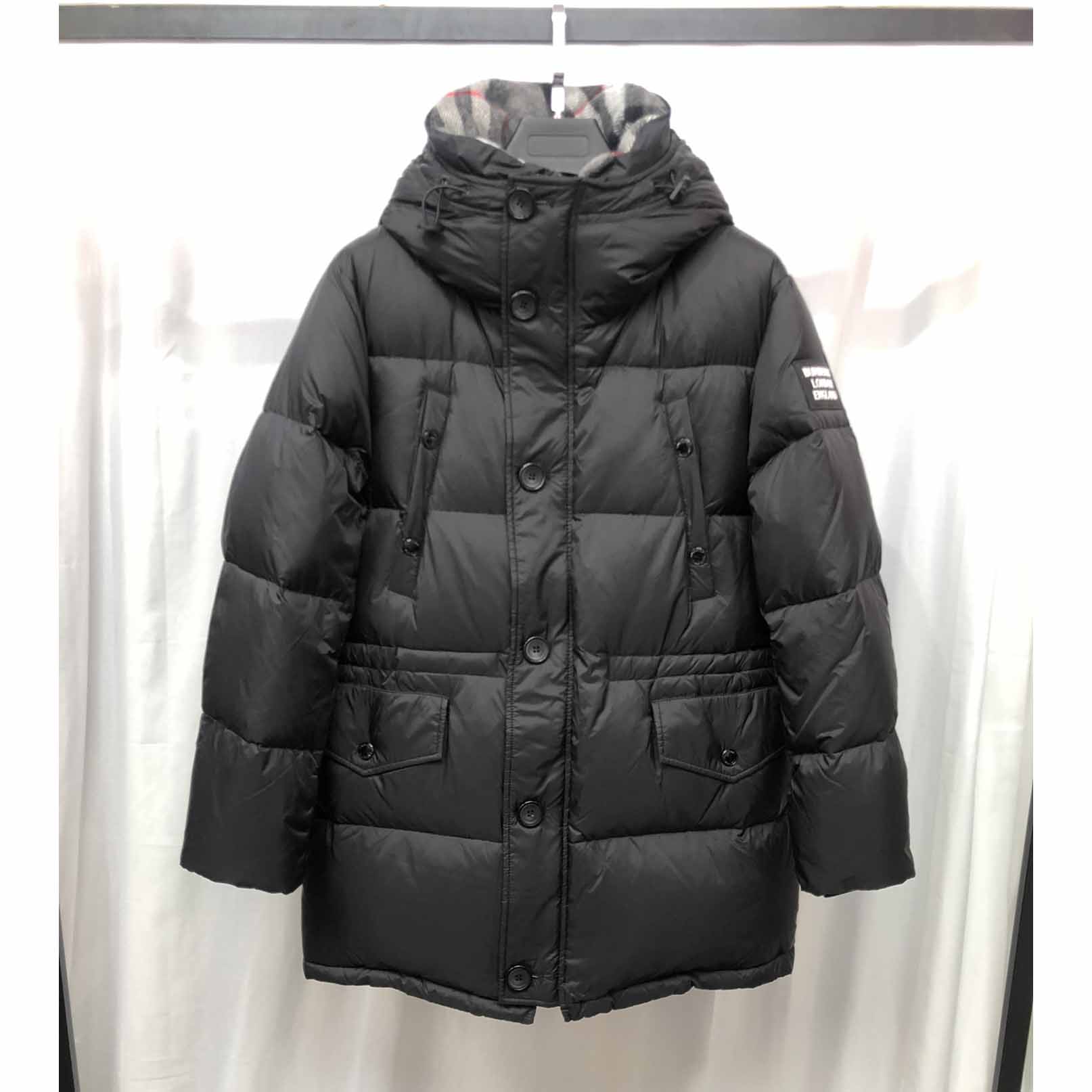 Burberry Logo Appliqué Nylon Puffer Coat - FashionPlug