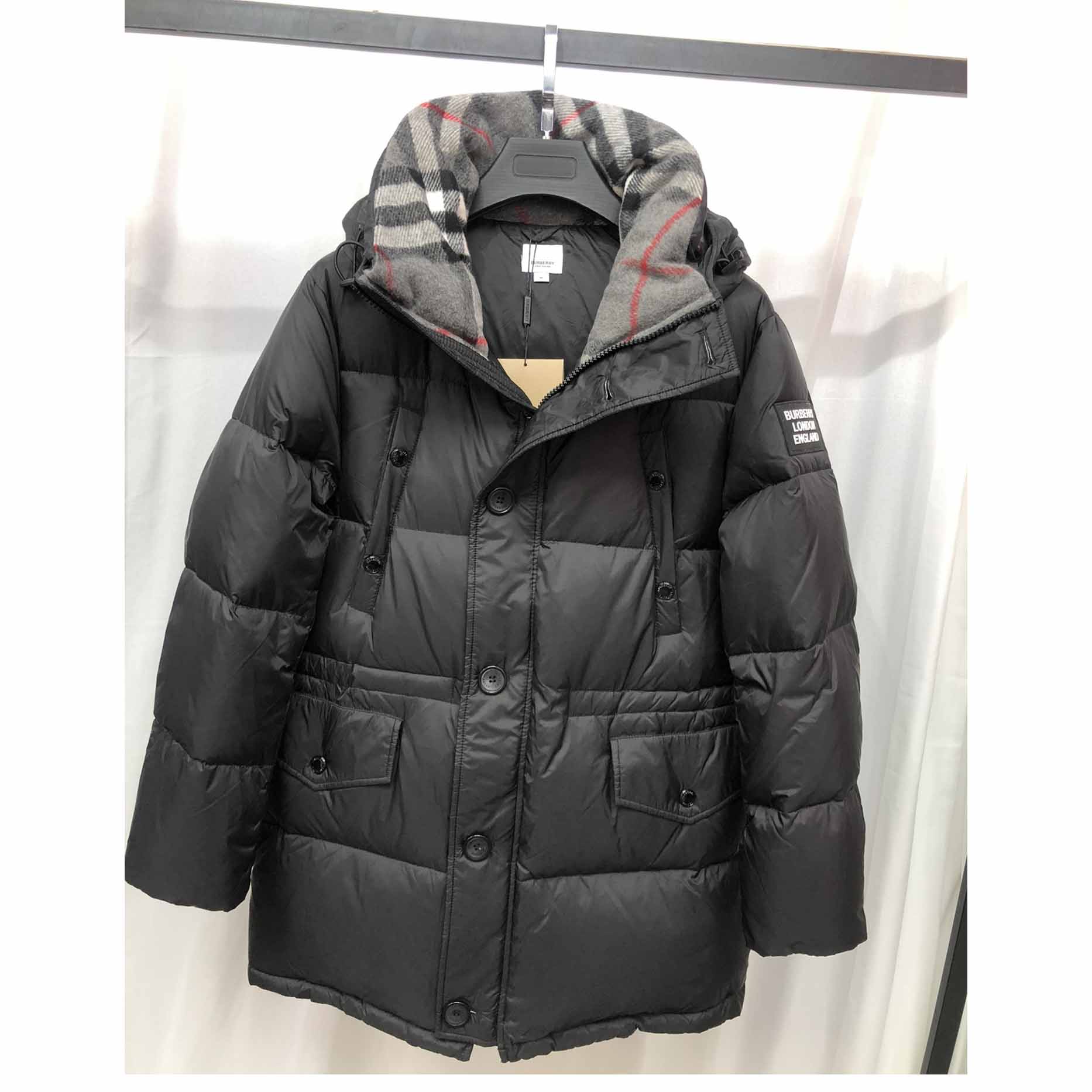 Burberry Logo Appliqué Nylon Puffer Coat - FashionPlug