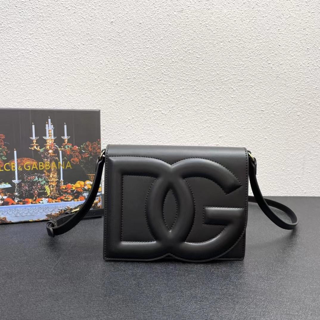 Dolce & Gabbana Calfskin DG Logo Crossbody Bag(20-16-5cm) - FashionPlug