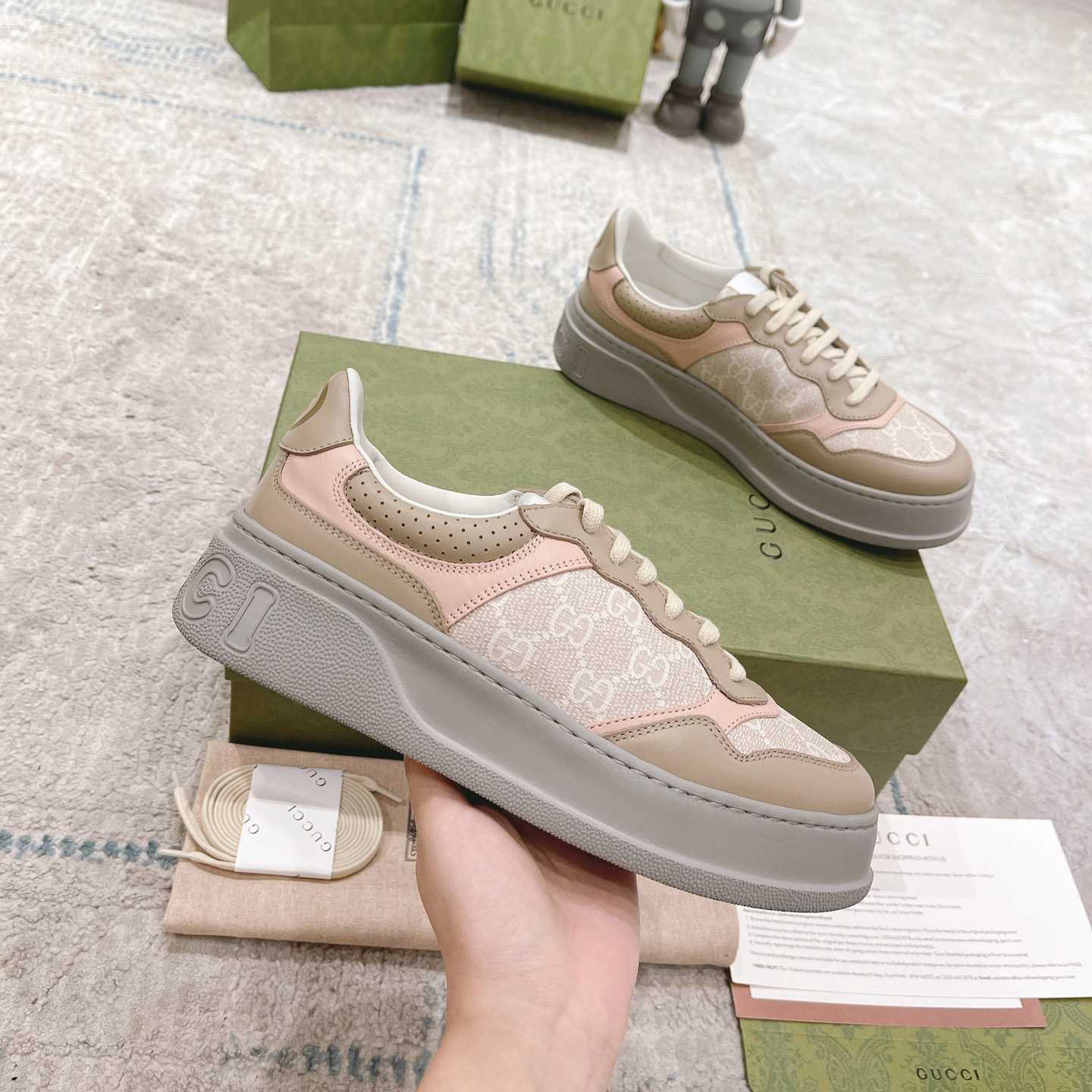 Gucci GG Chunky B Men's &Women's GG Sneakers(Upon UK Size) - FashionPlug