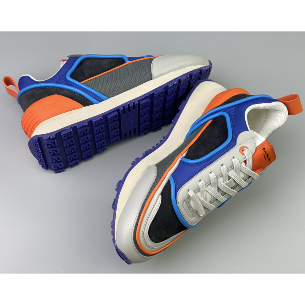 Balmain Velvet Nylon And Mesh Racer Low-Top Sneakers - FashionPlug