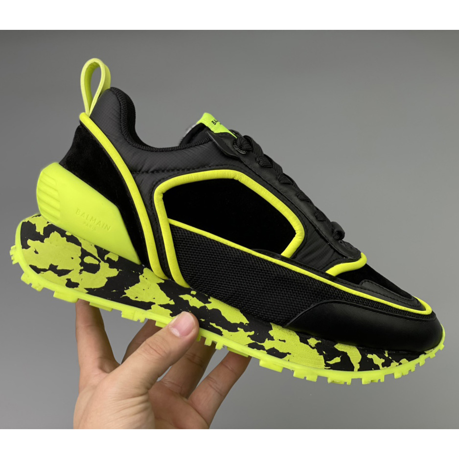 Balmain Velvet Nylon And Mesh Racer Low-Top Sneakers - FashionPlug