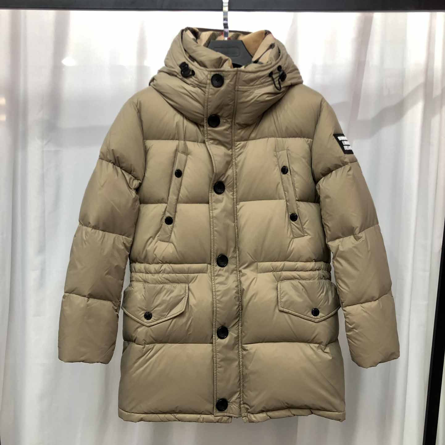 Burberry Logo Appliqué Nylon Puffer Coat - FashionPlug