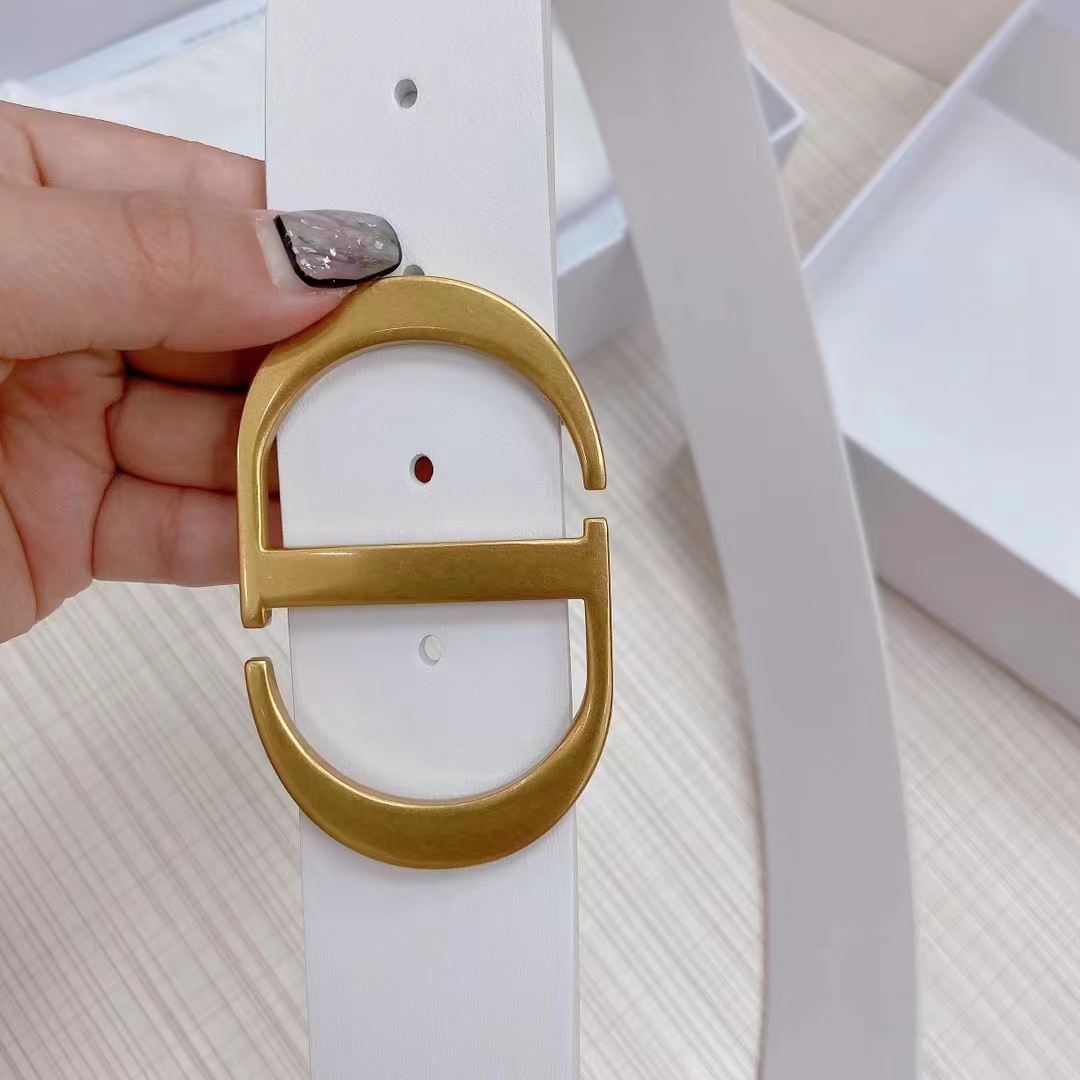 Dior Leather Belt With 'CD' Buckle - FashionPlug