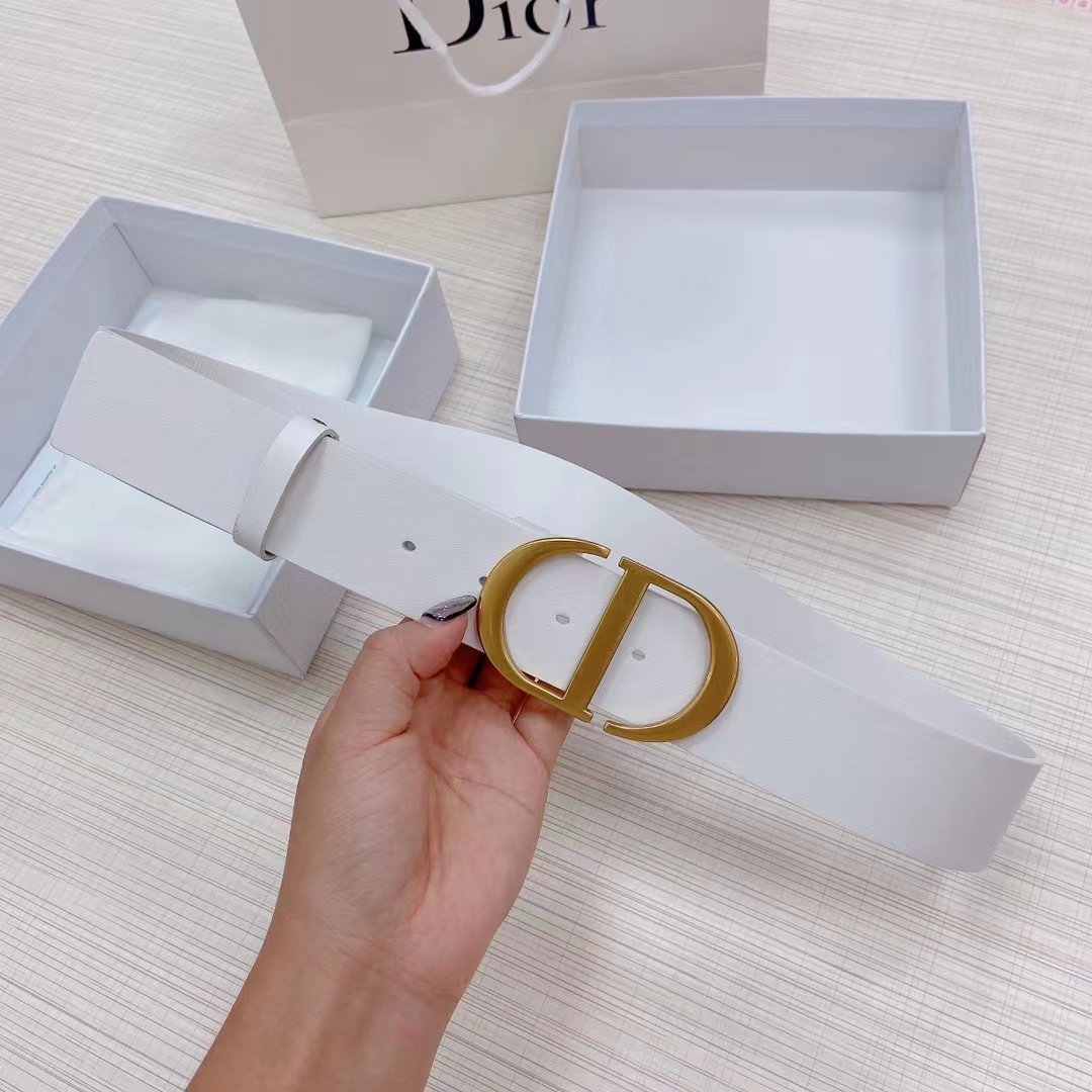 Dior Leather Belt With 'CD' Buckle - FashionPlug