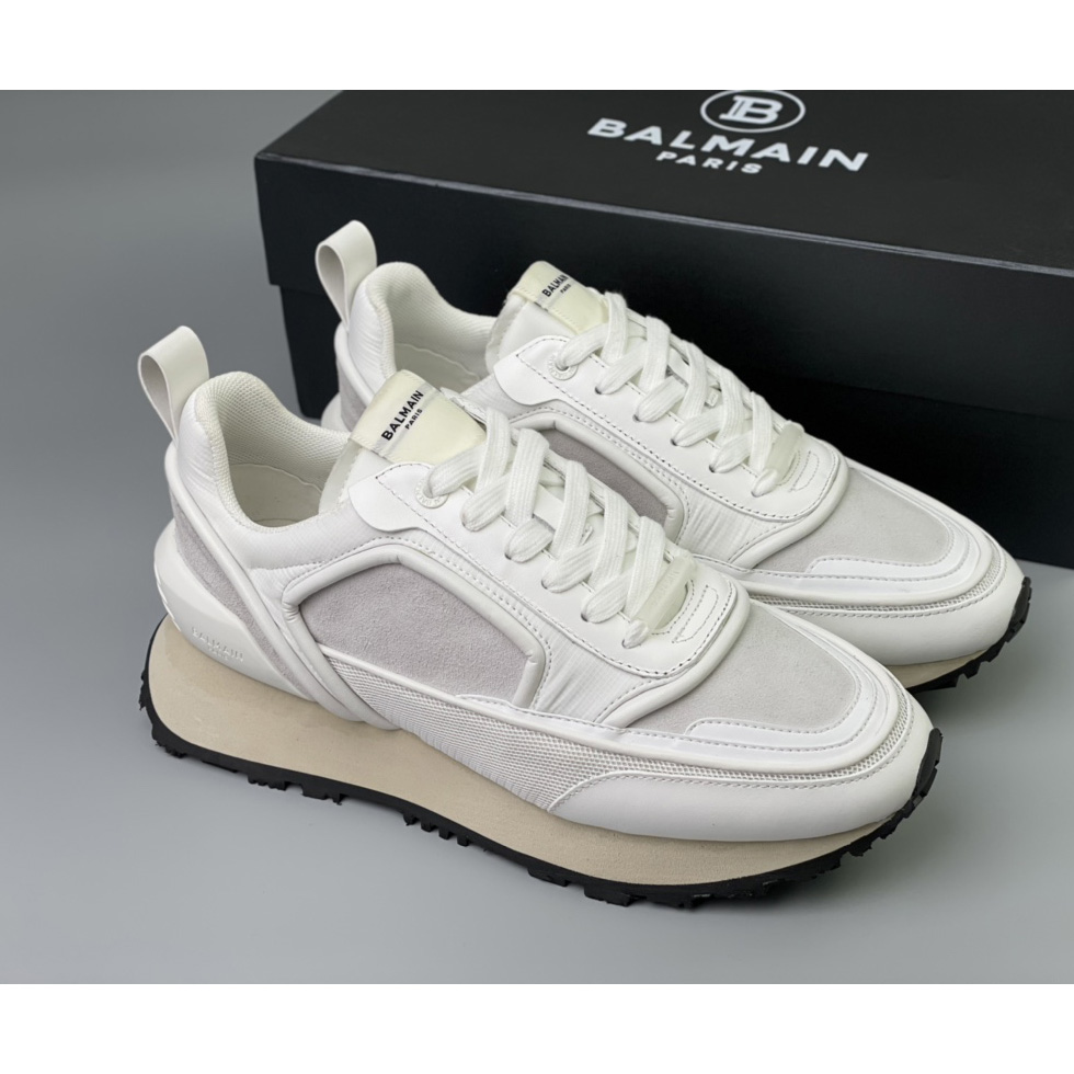 Balmain Velvet Nylon And Mesh Racer Low-Top Sneakers(upon uk size) - FashionPlug