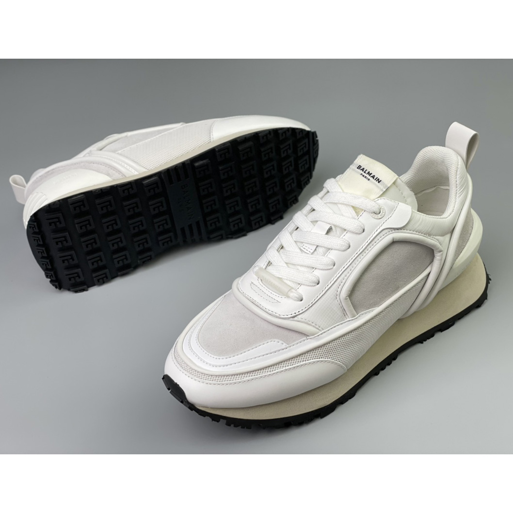 Balmain Velvet Nylon And Mesh Racer Low-Top Sneakers(upon uk size) - FashionPlug
