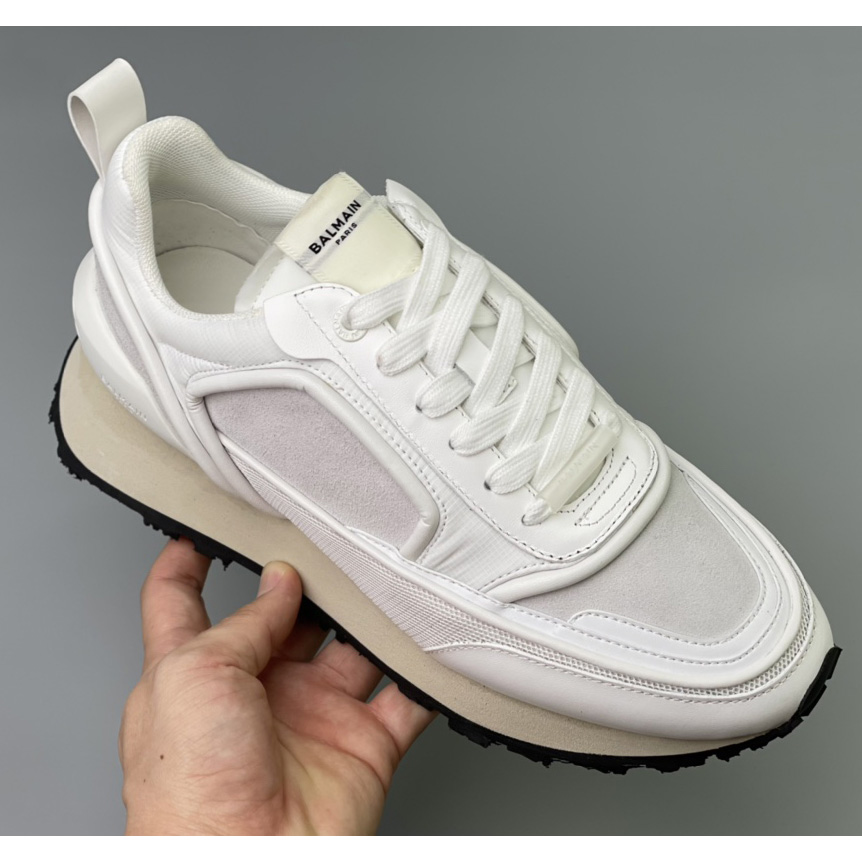 Balmain Velvet Nylon And Mesh Racer Low-Top Sneakers(upon uk size) - FashionPlug