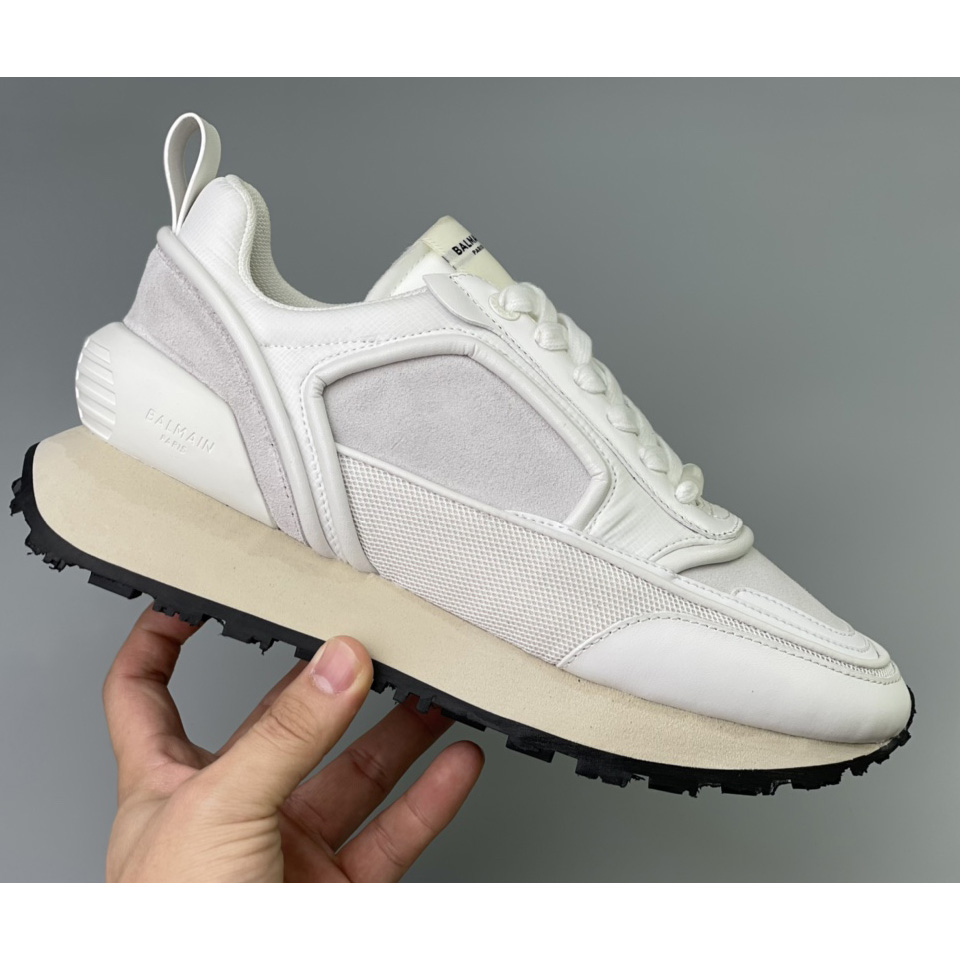 Balmain Velvet Nylon And Mesh Racer Low-Top Sneakers(upon uk size) - FashionPlug