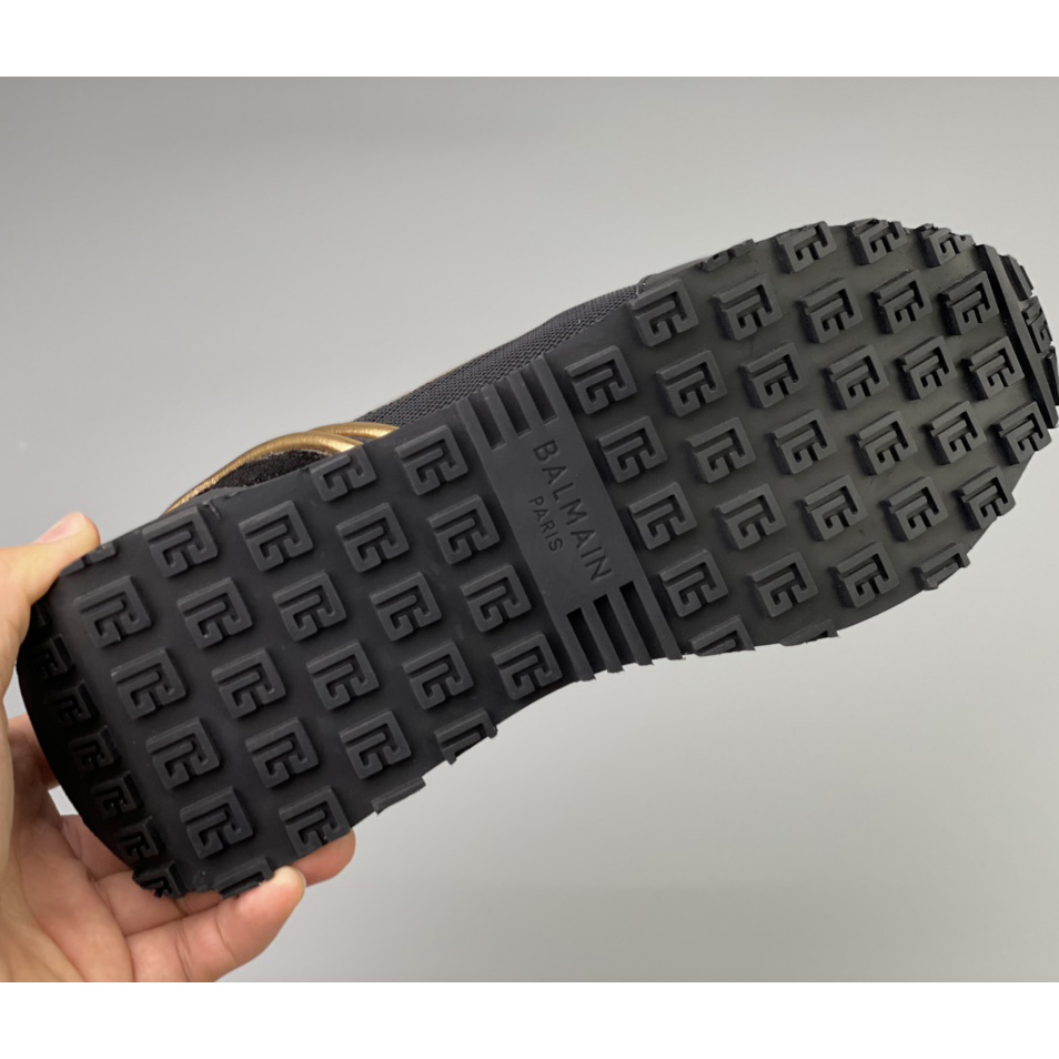 Balmain Velvet Nylon And Mesh Racer Low-Top Sneakers - FashionPlug