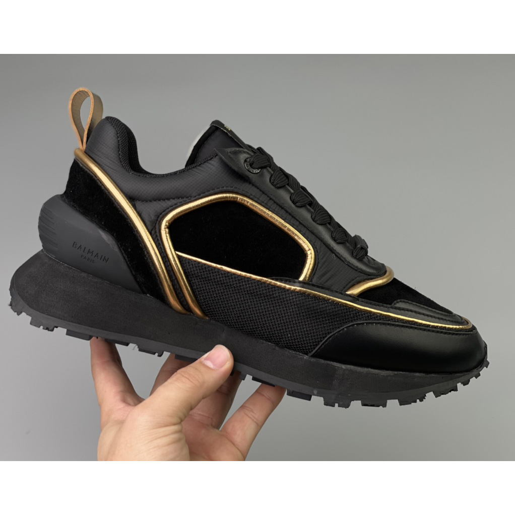 Balmain Velvet Nylon And Mesh Racer Low-Top Sneakers - FashionPlug