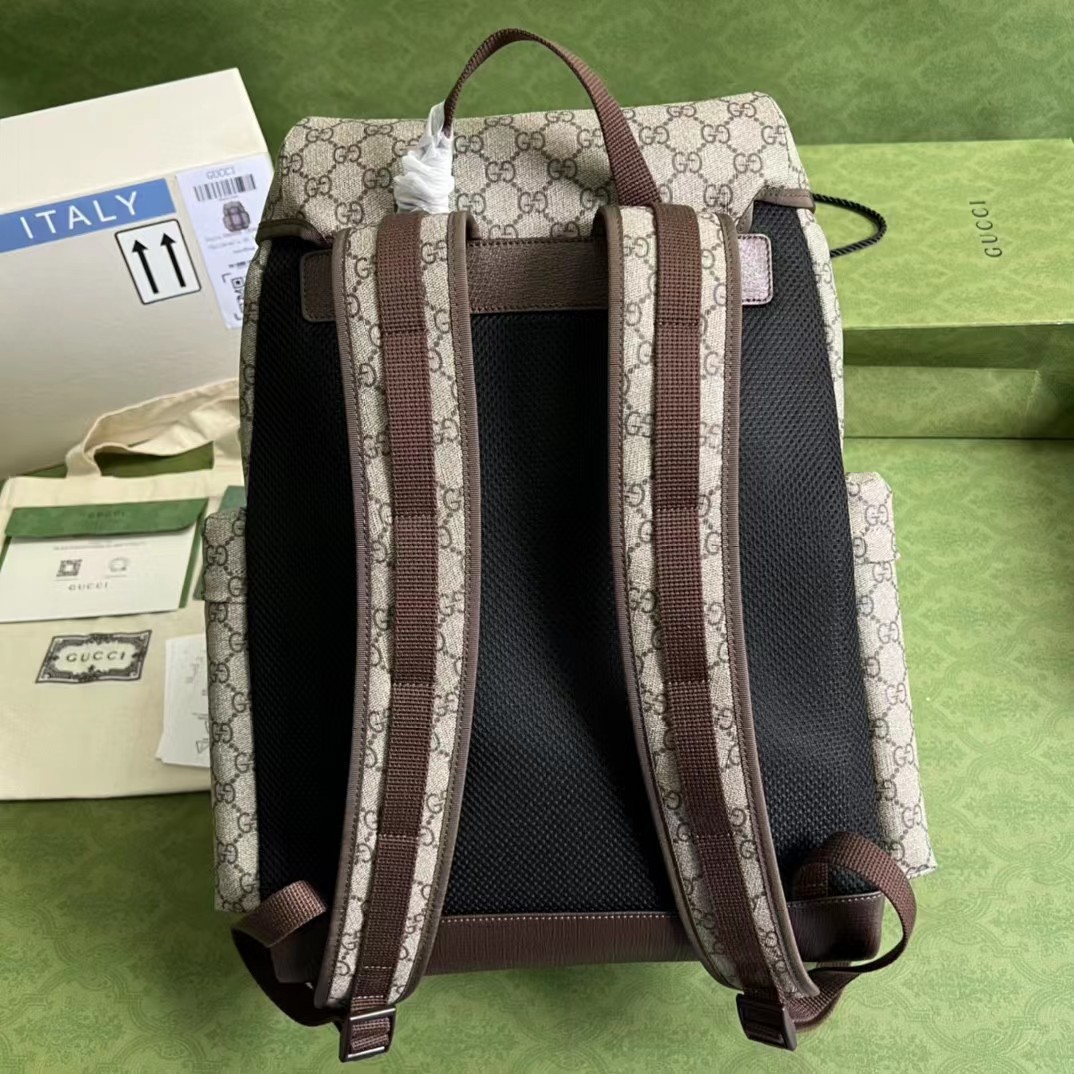 Gucci GG Skateboard Backpack With Web - FashionPlug