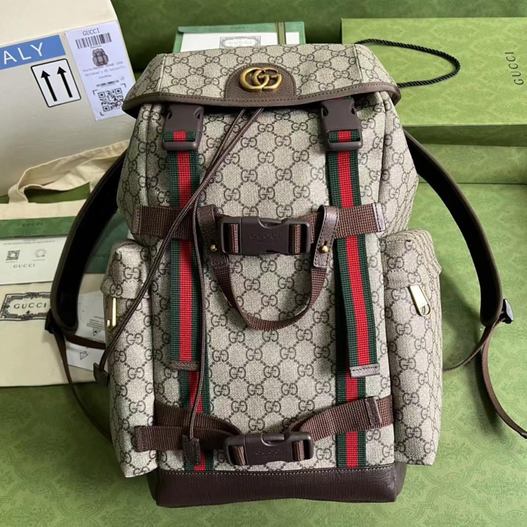 Gucci GG Skateboard Backpack With Web - FashionPlug