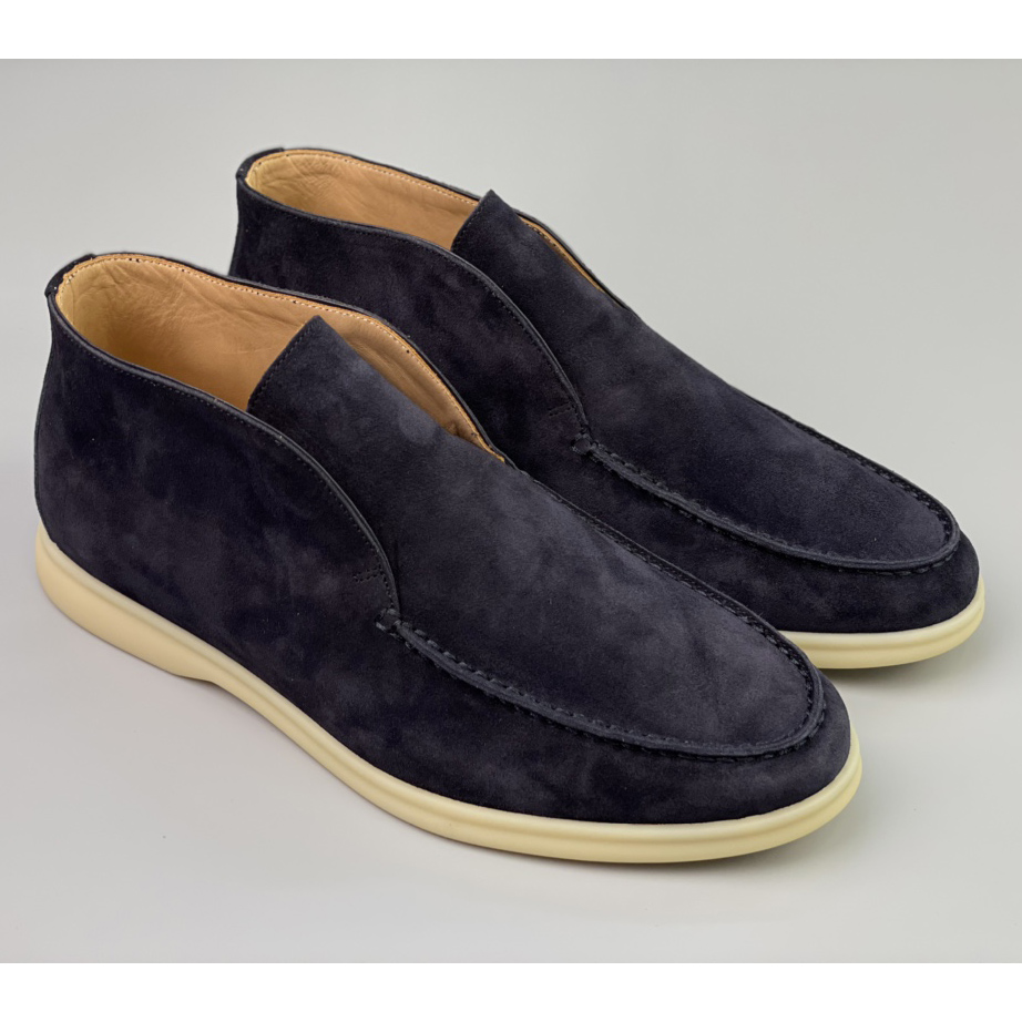 Loro Piana White Sole Summer Walk Loafers In Caviar - FashionPlug