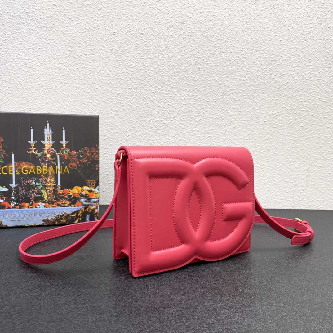 Dolce & Gabbana Calfskin DG Logo Crossbody Bag(20-16-5cm) - FashionPlug