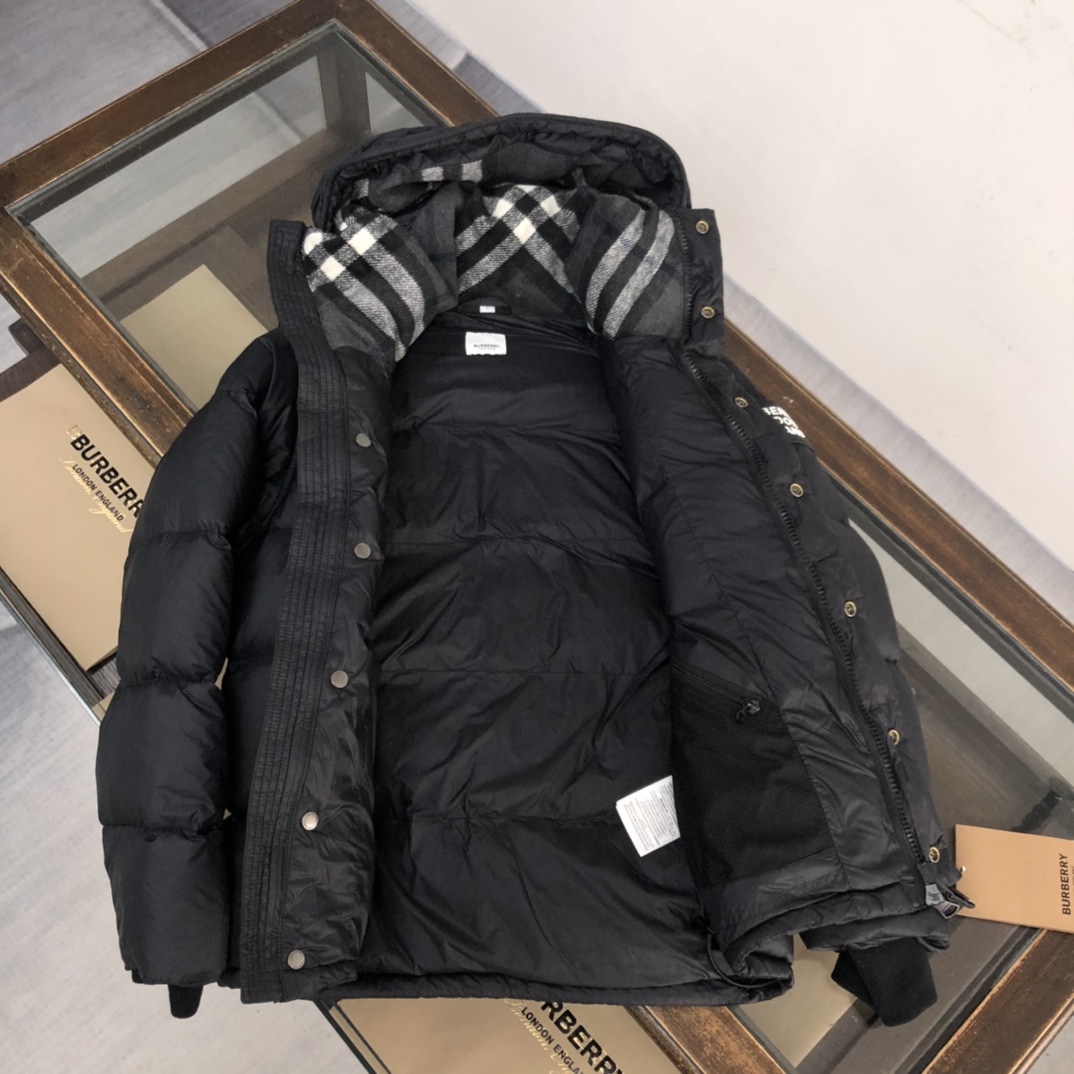 Burberry Hooded Quilted Nylon Down Jacket With Detachable Sleeves - FashionPlug