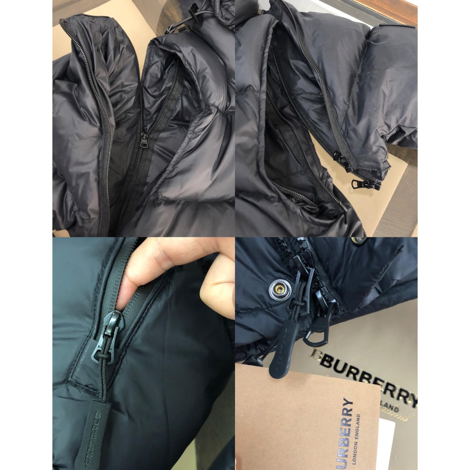 Burberry Hooded Quilted Nylon Down Jacket With Detachable Sleeves - FashionPlug