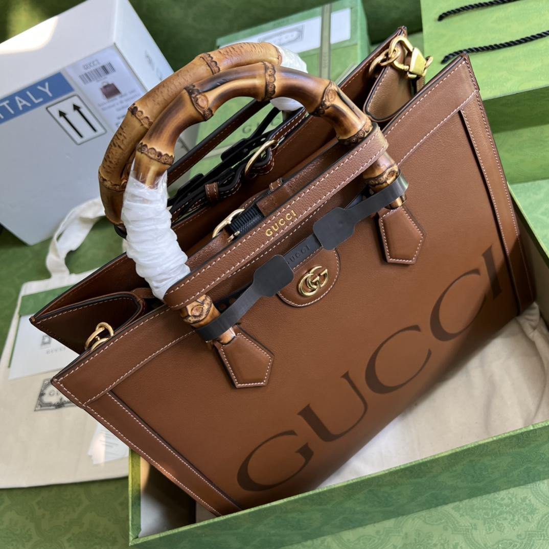 Gucci Diana Medium Top Handle Bag(35-30-14cm) - FashionPlug