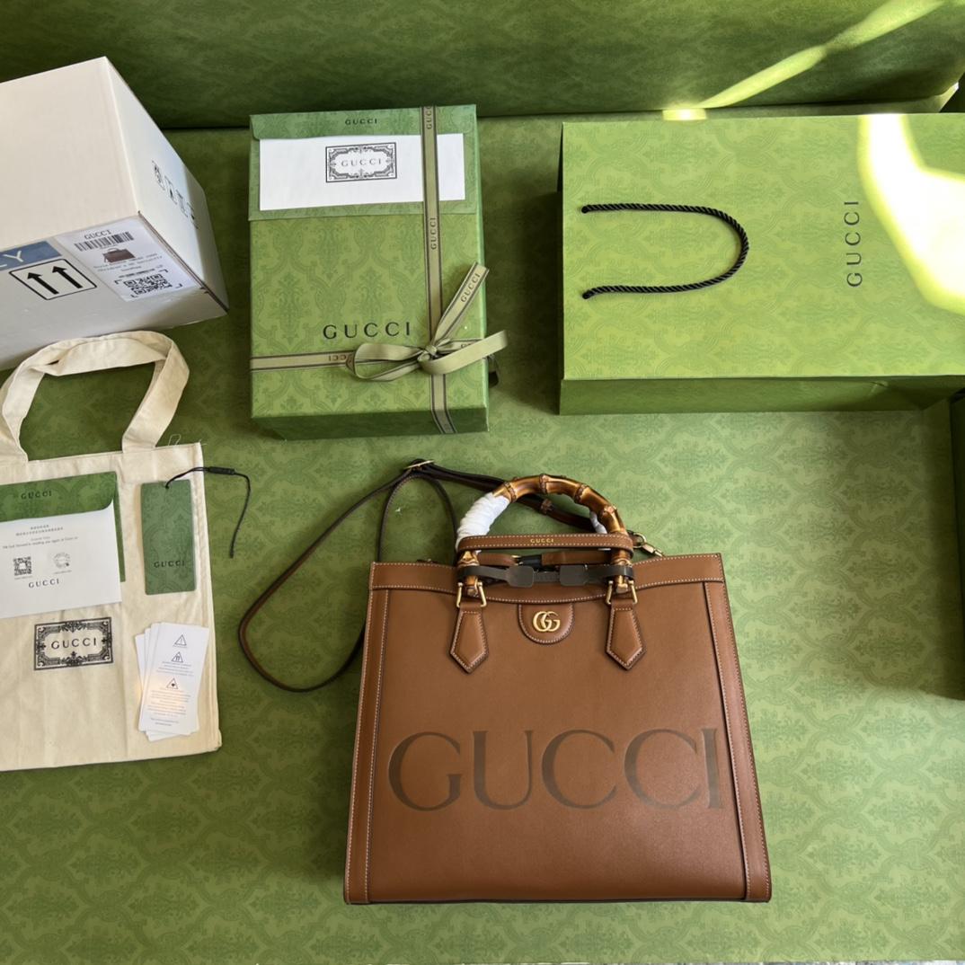Gucci Diana Medium Top Handle Bag(35-30-14cm) - FashionPlug