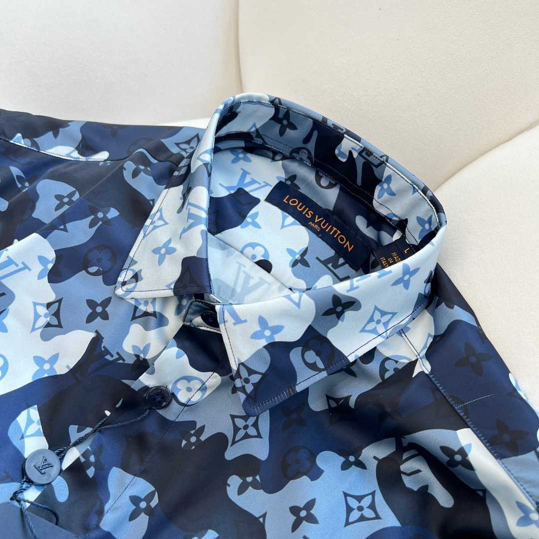 Louis Vuitton Camo Regular Silk Shirt   1A7XVH - FashionPlug