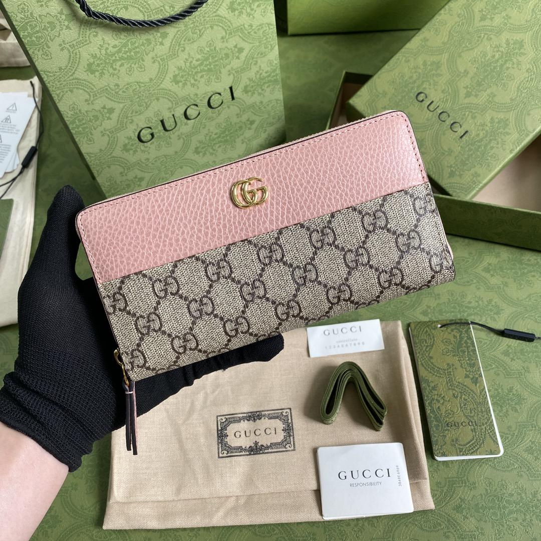 Gucci GG Marmont Zip Around Wallet(19-10-3.5cm)    - FashionPlug