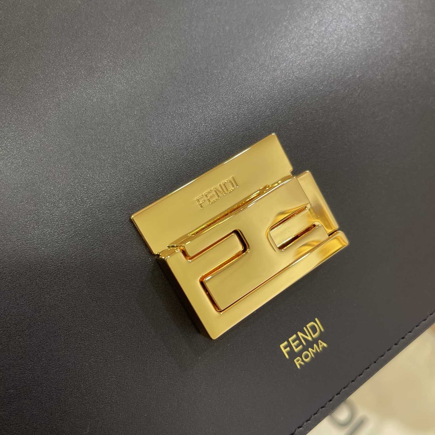 Fendi Kan I Black Leather Bag (25-17-10cm)   - FashionPlug