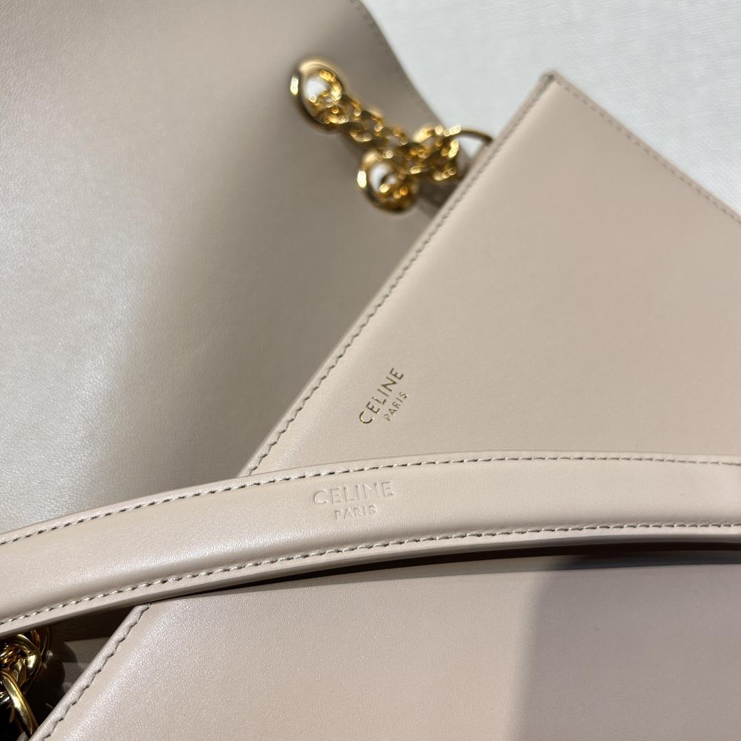 Celine Medium Bag Triomphe Frame In Shiny Calfskin - FashionPlug