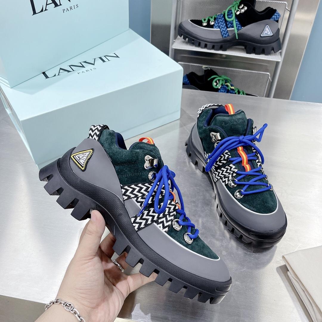 Lanvin Chunky-Sole Lace-Up Sneakers - FashionPlug