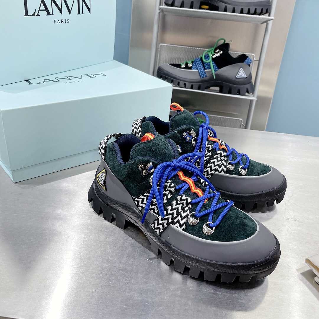 Lanvin Chunky-Sole Lace-Up Sneakers - FashionPlug