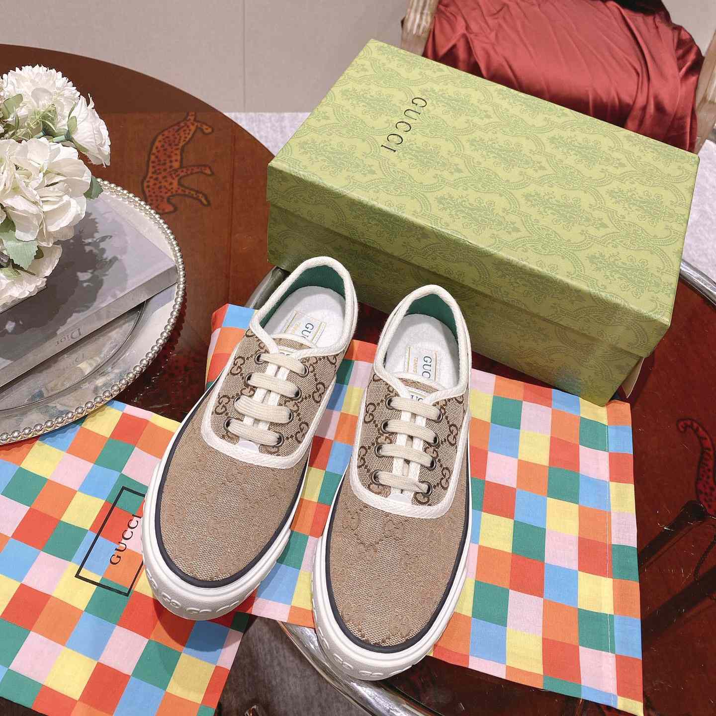 Gucci Tennis 1977 Canvas Sneakers - FashionPlug