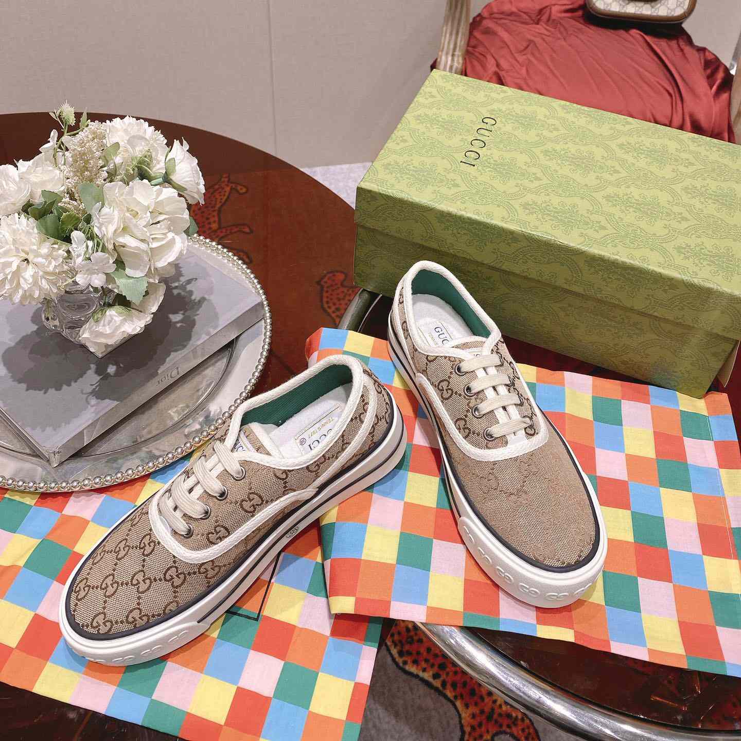 Gucci Tennis 1977 Canvas Sneakers - FashionPlug