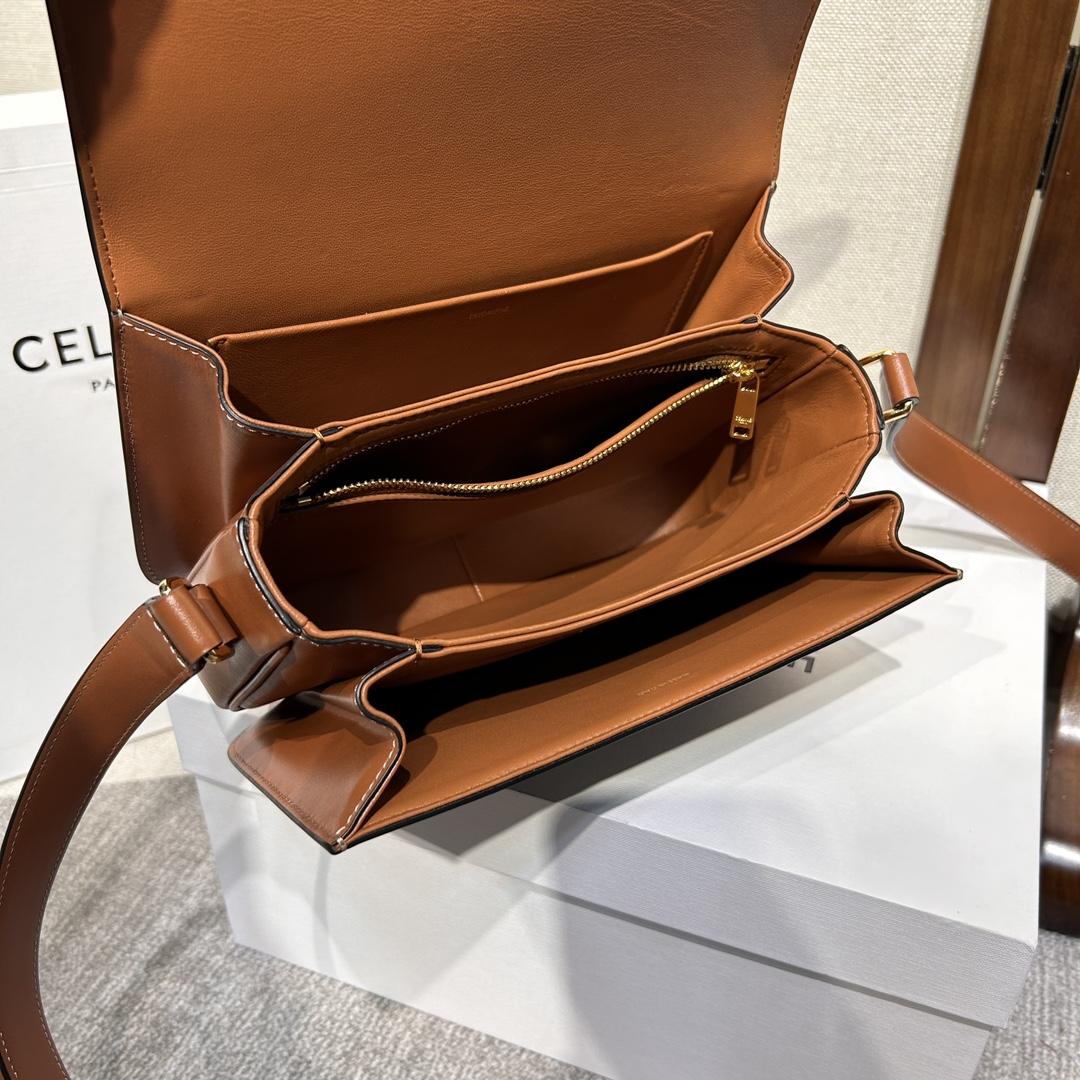 Celine Classique Triomphe Bag In Triomphe Canvas And Calfskin - FashionPlug