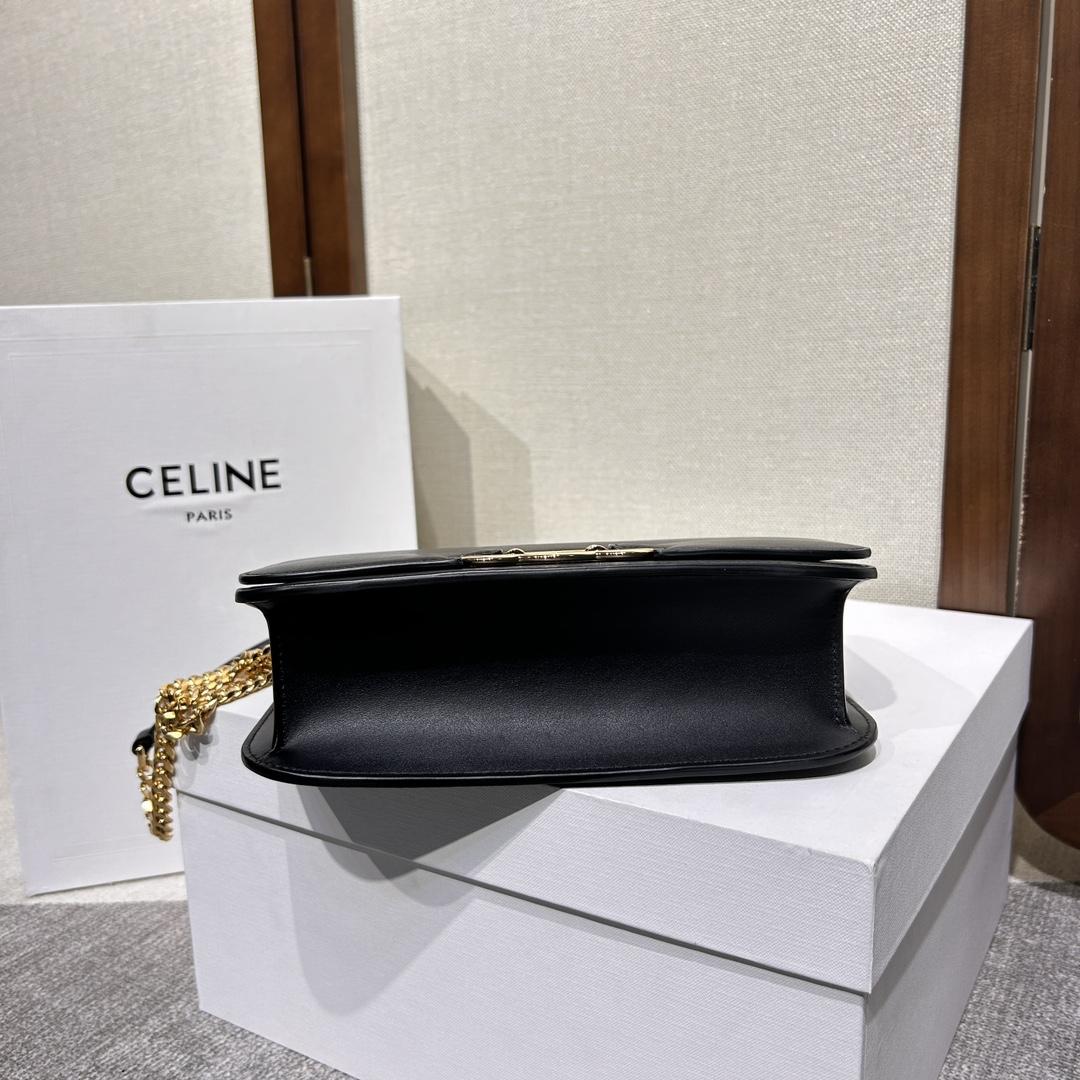 Celine Medium Bag Triomphe Frame In Shiny Calfskin - FashionPlug