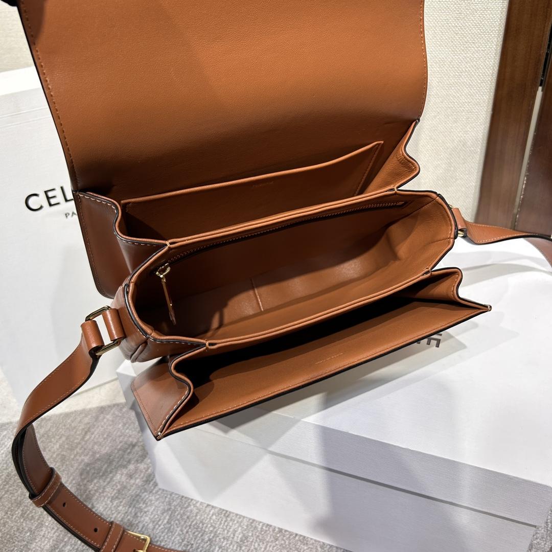 Celine Classique Triomphe Bag In Triomphe Canvas And Calfskin - FashionPlug