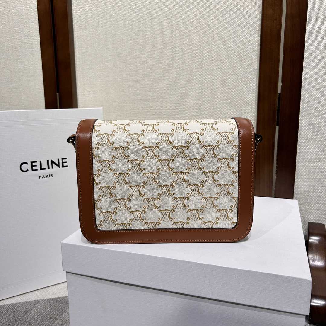 Celine Classique Triomphe Bag In Triomphe Canvas And Calfskin - FashionPlug