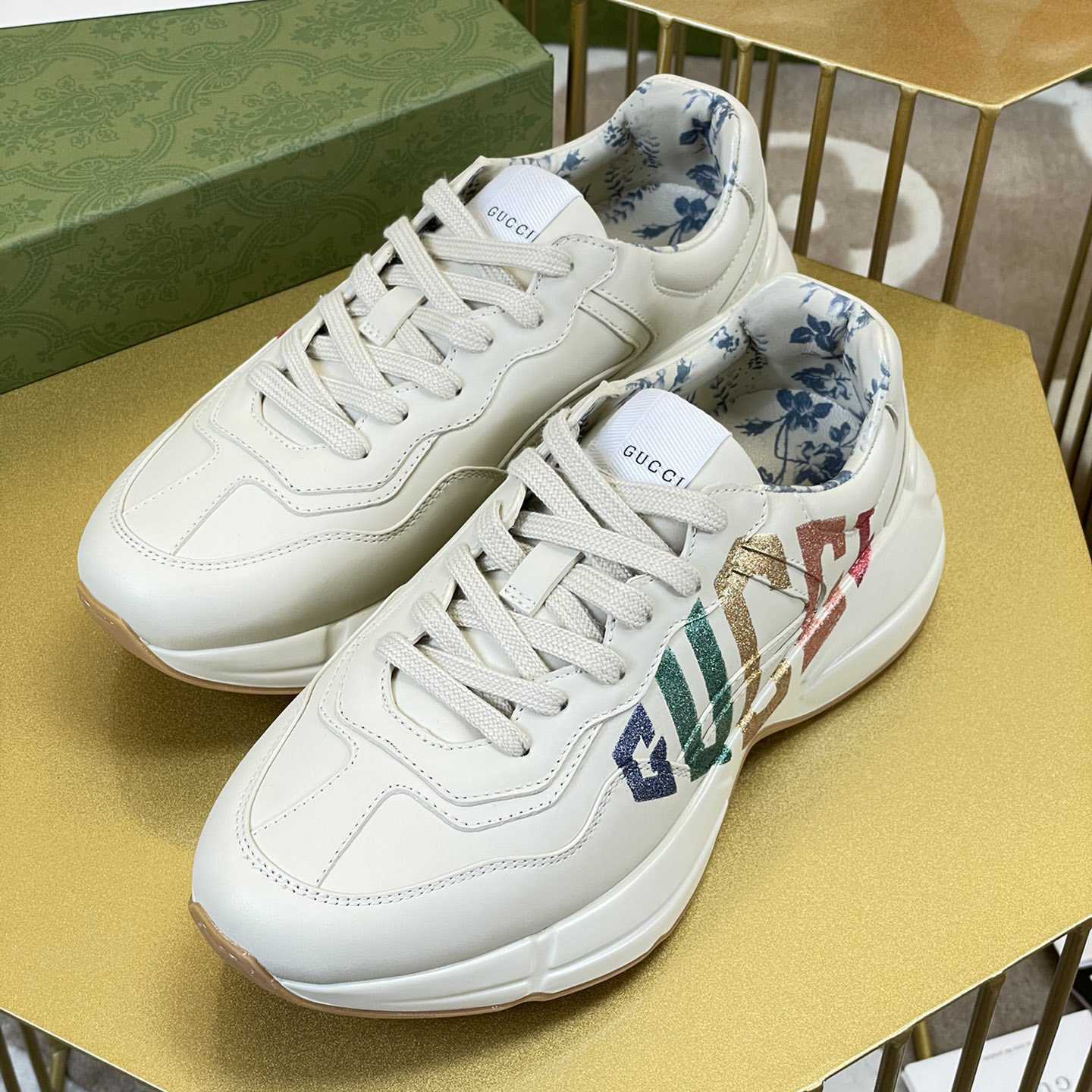 Gucci Rhyton Glitter Gucci Sneaker - FashionPlug