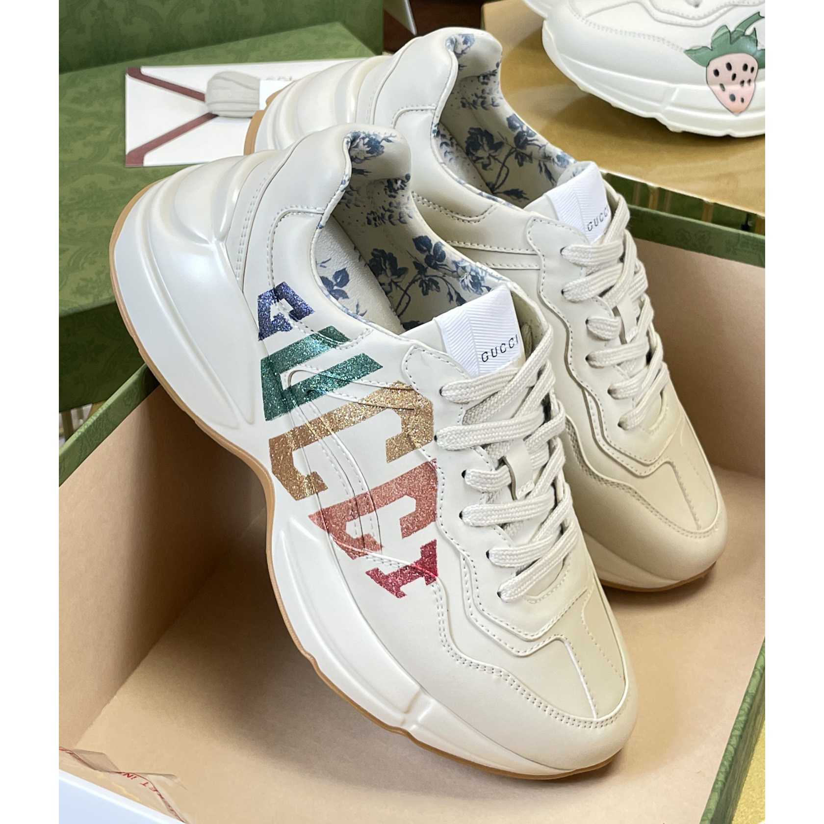 Gucci Rhyton Glitter Gucci Sneaker - FashionPlug