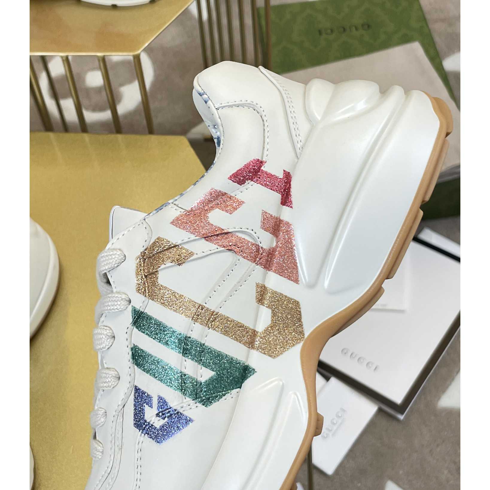 Gucci Rhyton Glitter Gucci Sneaker - FashionPlug