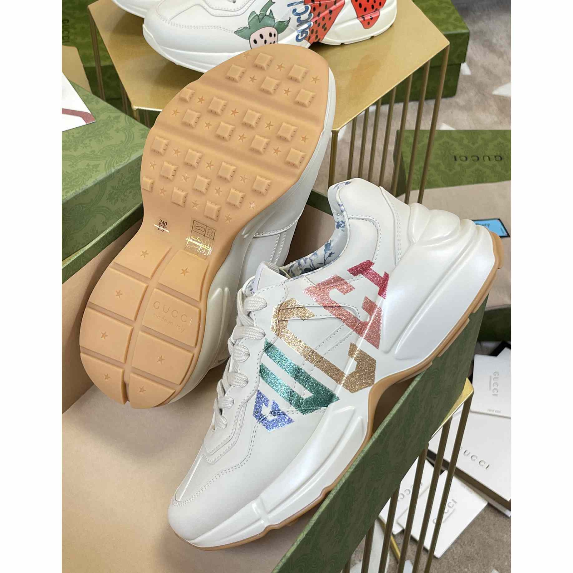 Gucci Rhyton Glitter Gucci Sneaker - FashionPlug