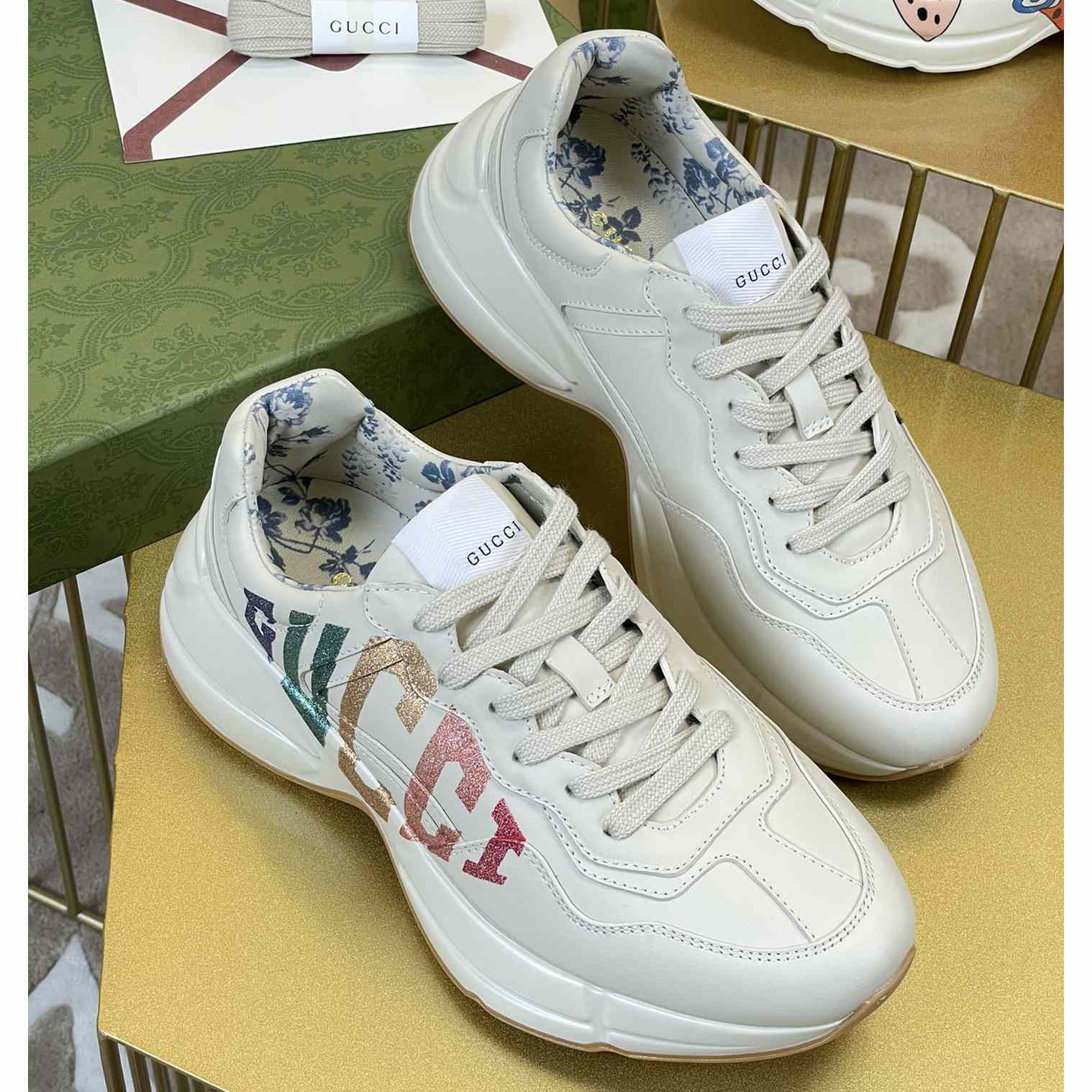 Gucci Rhyton Glitter Gucci Sneaker - FashionPlug