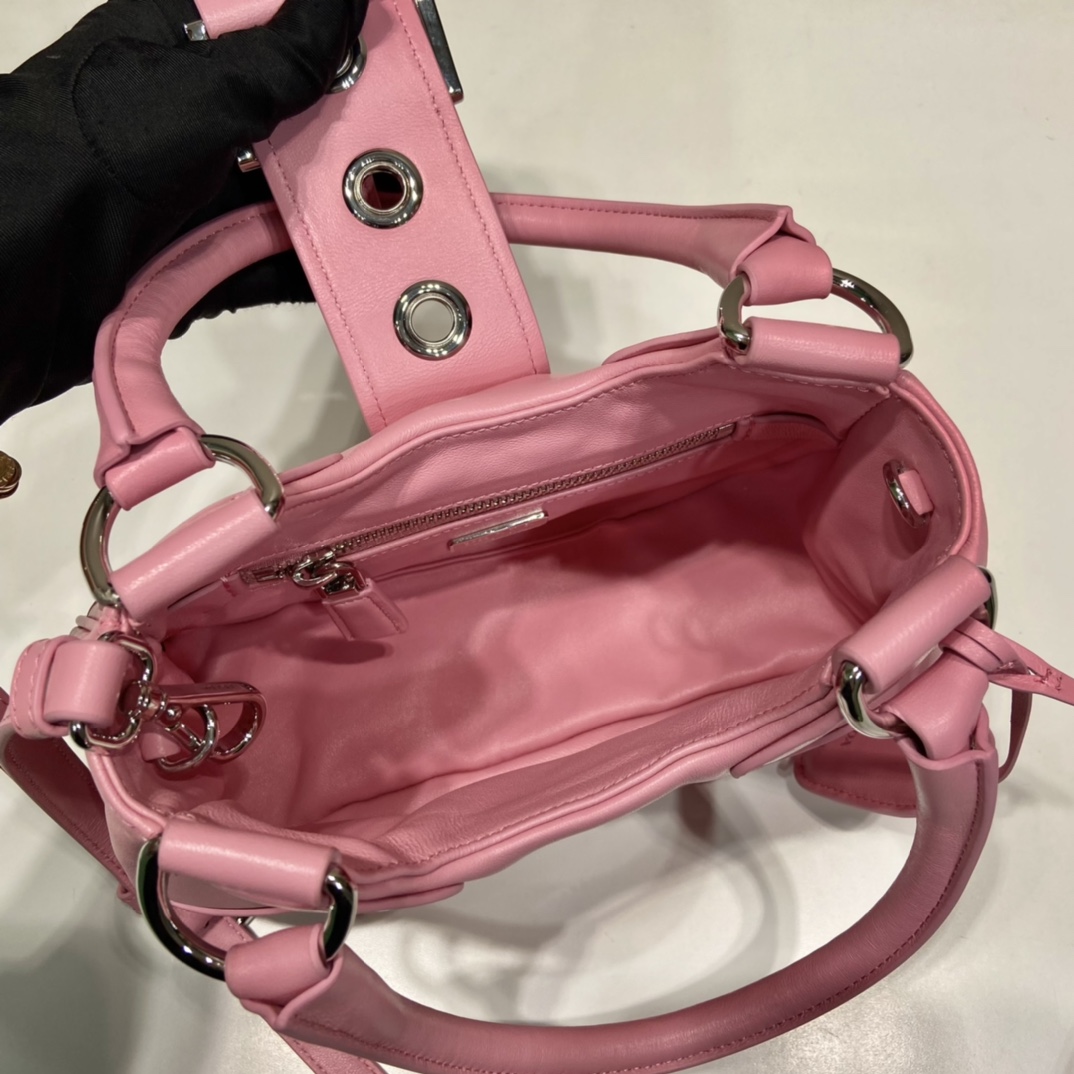 Prada Moon Re-Nylon And Leather Bag(22.5-16-7.5cm) - FashionPlug