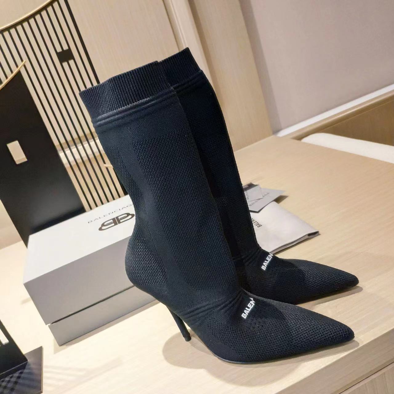 Balenciaga Boot In Black  - FashionPlug