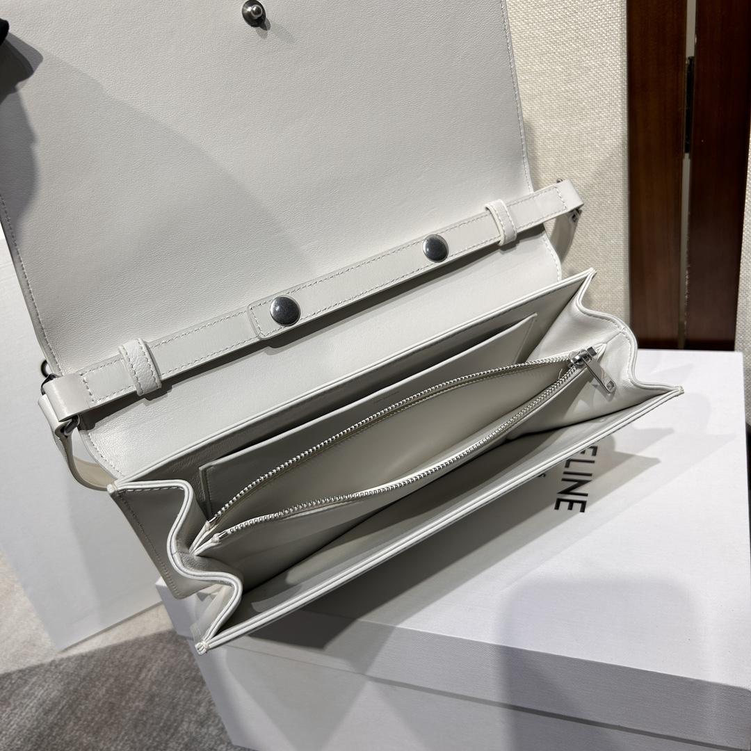 Celine Trapeze Triomphe Bag In Shiny Calfskin - FashionPlug