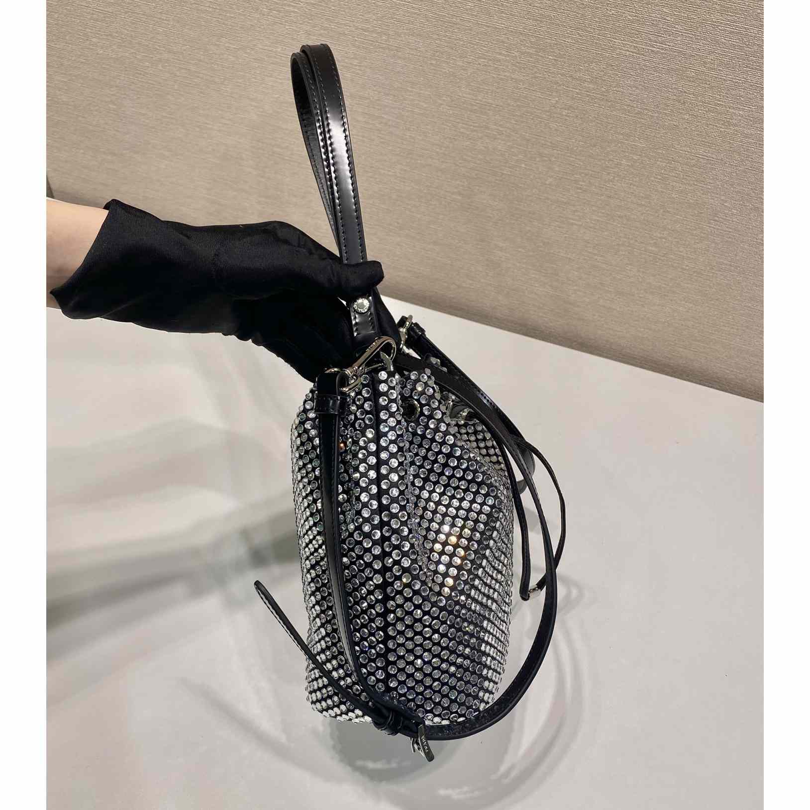 Prada Satin Mini-Bag With Crystals(16-21-10cm) - FashionPlug