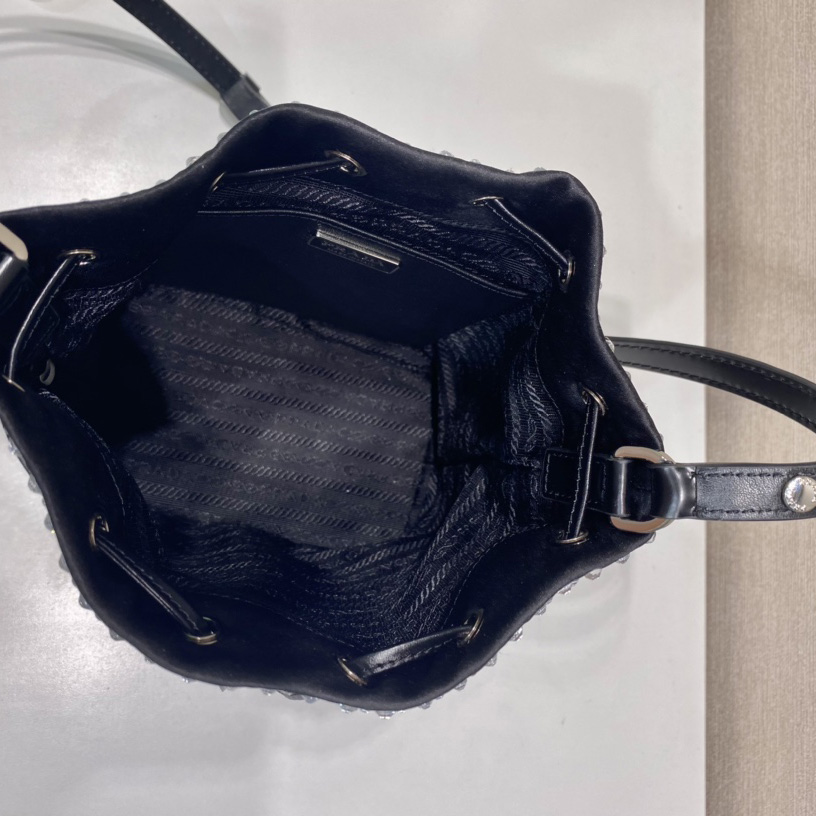 Prada Satin Mini-Bag With Crystals(16-21-10cm) - FashionPlug
