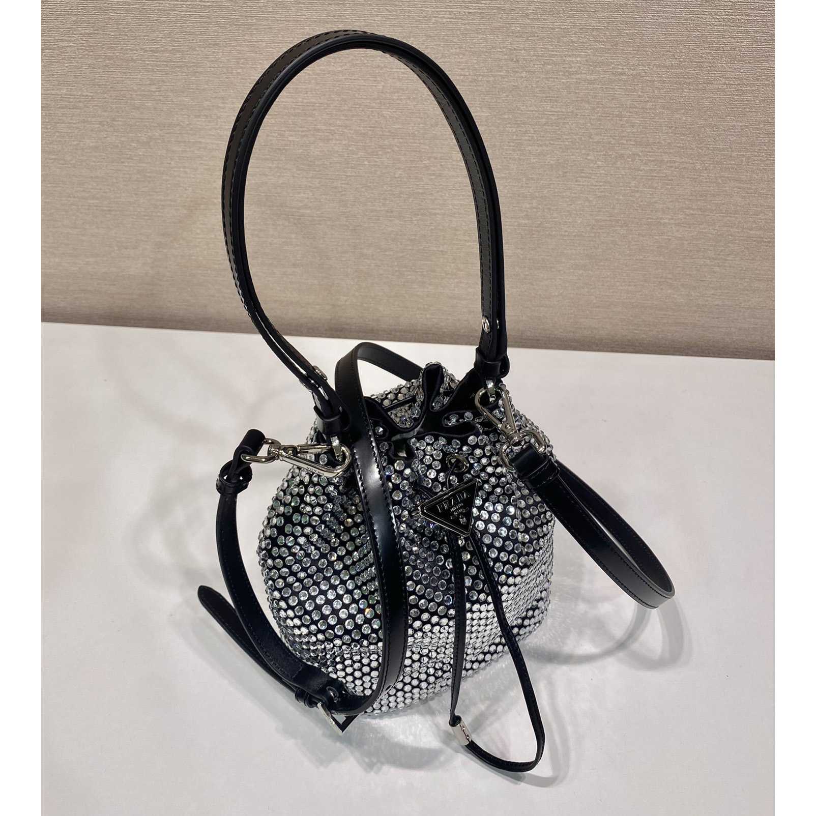 Prada Satin Mini-Bag With Crystals(16-21-10cm) - FashionPlug