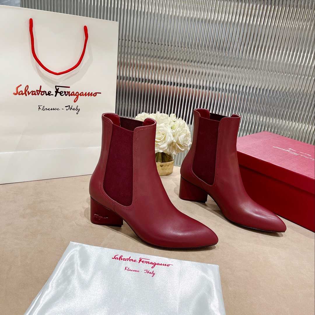 Ferragamo Leather Ankle Boot - FashionPlug