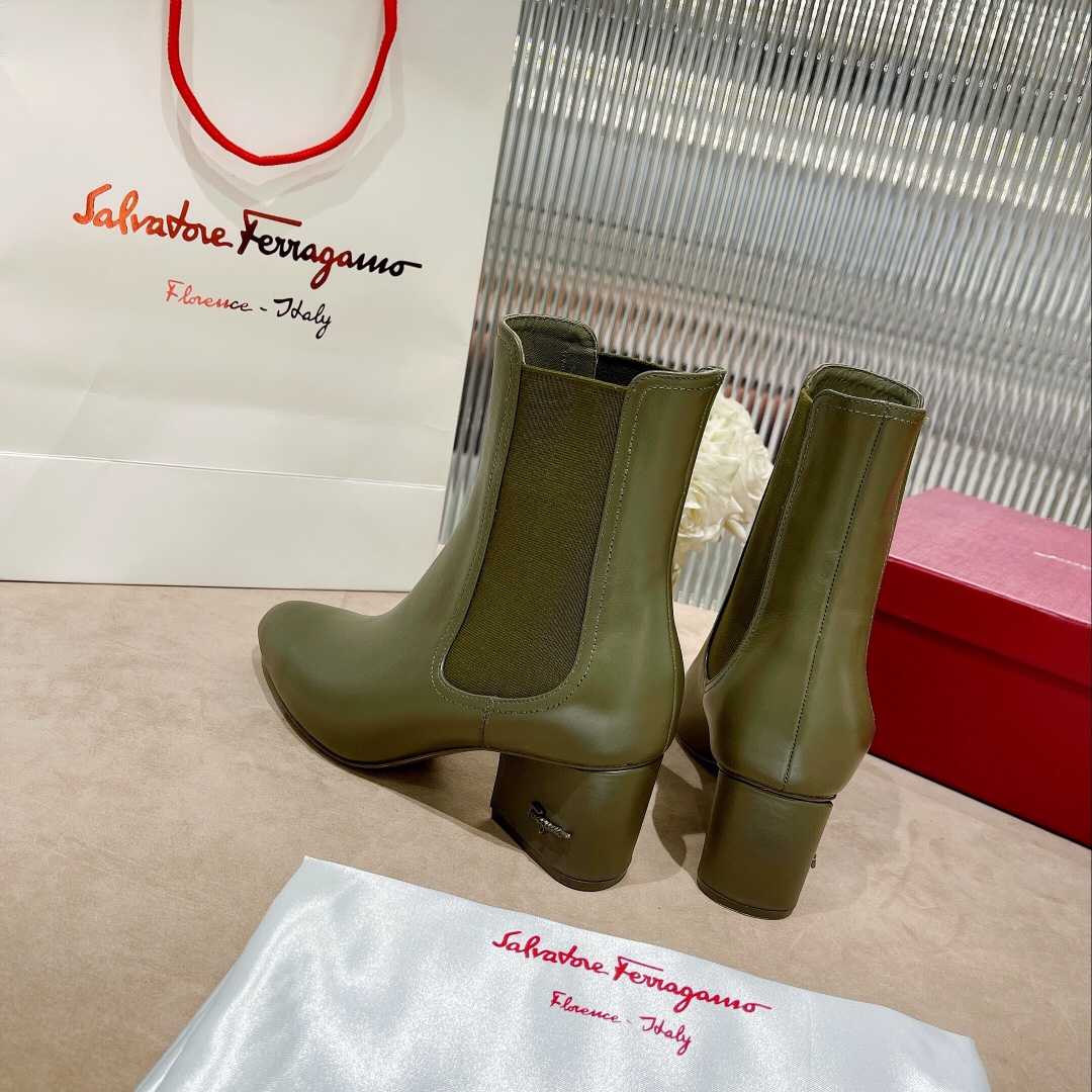 Ferragamo Leather Ankle Boot - FashionPlug
