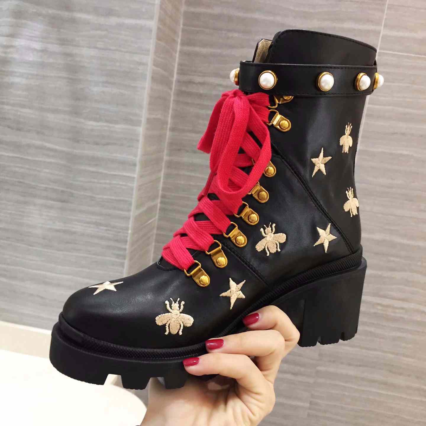 Gucci Leather Ankle Boot - FashionPlug