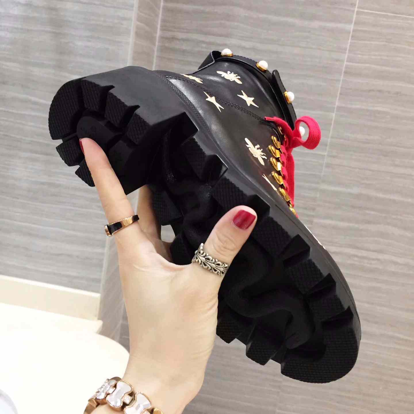 Gucci Leather Ankle Boot - FashionPlug
